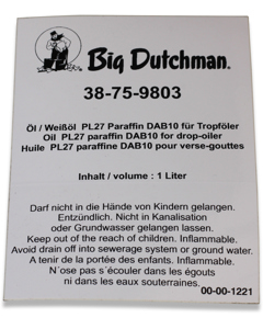 Aufkleber D/GB/F: Öl in Kanister a 1L